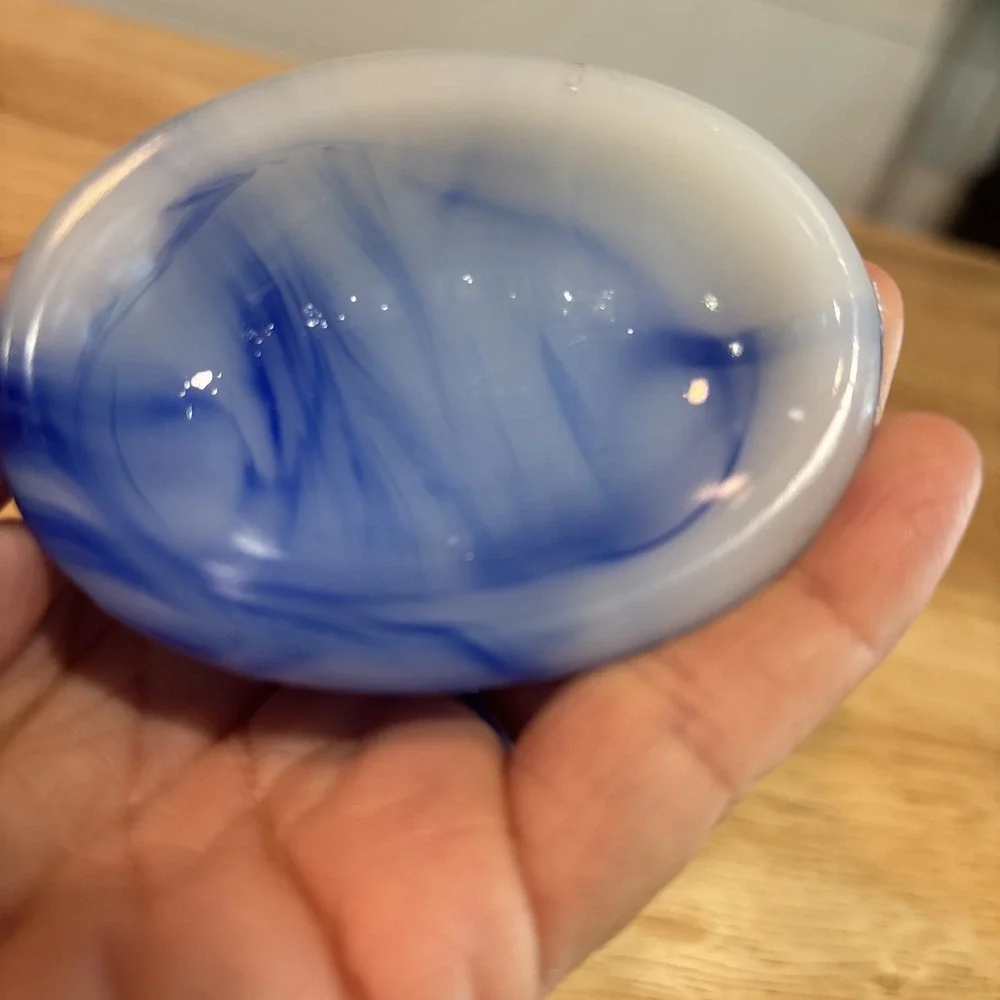 Vintage Akro Agate Slag Glass Lilly Vase 4 1/2